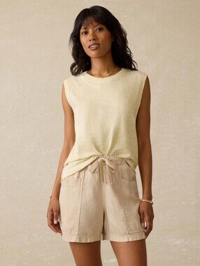 Faherty Sunwashed Organic‎ Muscle Tank - Lemon Sorbet